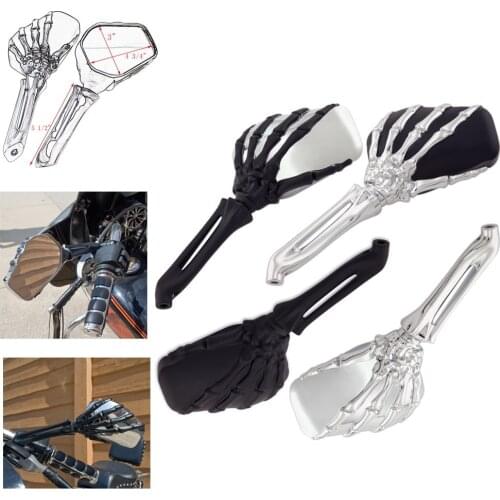 Motorcycle Custom Claw Skull Skeleton Hand Mirror Rearview Side Mirror For Yamaha Honda Harley BMW 8mm 10mm Universal Mirror