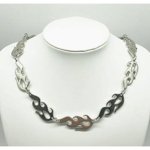 The New Flame Necklace Punk Gothic Flame Chain Necklace Collar Women Mens Gift Hip Hop Steampunk Jewelry
