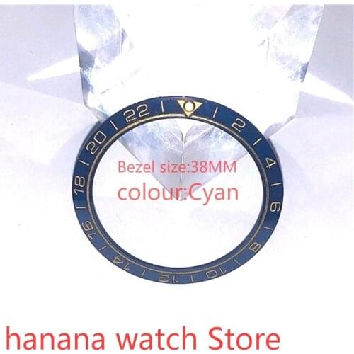 BLIGER brand new high quality 38mm Cyan rotating glass digital bezel, suitable for 40mm self-winding mens watches