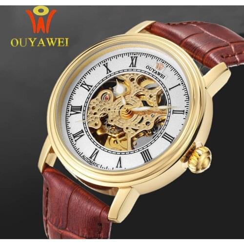 OUYAWEI Men's Watch With Leather Strap