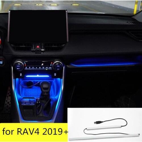 For Toyota RAV4 2019 2020 2021 Instrument Dashboard Panel Trim Atmosphere Light For Toyota RAV4 Prime Car Side Driver Lamp Strip