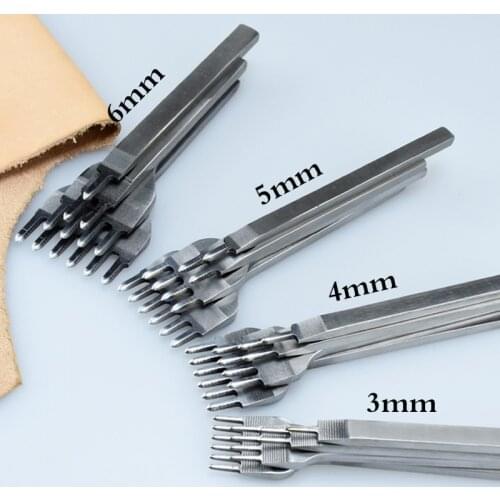 3/4/5/6mm Spacing Punch Tool For Leather Hole Punches Sewing Tool Lacing Stitching DIY Leather Craft Tools 1/2/4/6 Prong