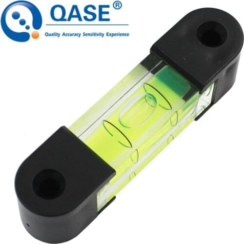 QASE Square Spirit Level Bubble Column Horizontal Ruler Leveler Gauge Inclinometer With Installation Holes 68*16*18mm 1PCS