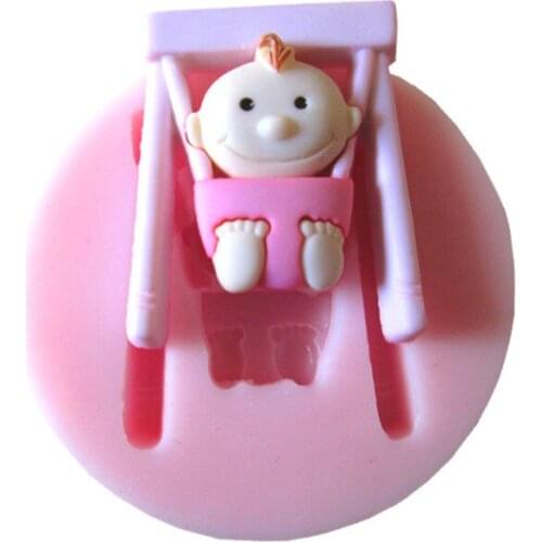 Silicone mold mini baby play shape fondant cake chocolate mold DIY cake decoration tool clay resin craft mold Free shipping