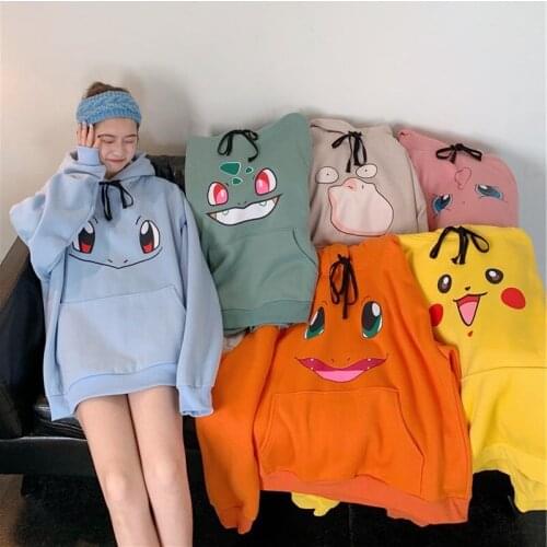 Hoodies Women Hip Hop Sweatshirt Girls Harajuku Long Sleeve Japanese Hoodie Streetwear Cute Cartoon All-match Couple Outfit Tops
