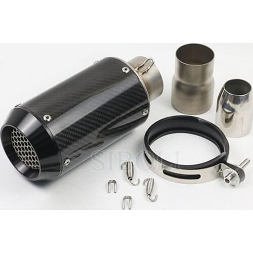 Inlet 60mm Motorcycle Exhaust Muffler Pipe Carbon Fiber GP Exhaust Fit Most Motorcycle GSXR750 CBR10000 z1000 Z800 BN600 SC006