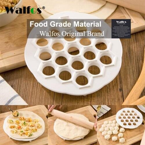 WALFOS 19Holes Ravioli Dumplings Tool Maker Mold Plastic Samosa Cooker Russian Pelmeni Maker Dumplings Making Mold