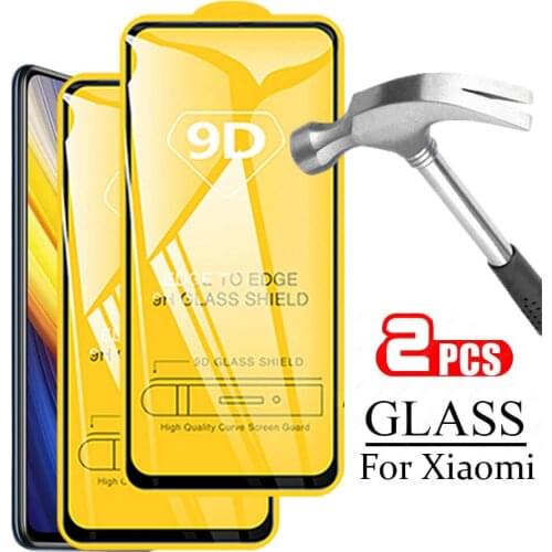 2Pcs 9D Full Cover For Xiaomi Poco X3 Pro Case Protective Glass For Xiami Xiomi Pocophone Poko F3 X3 NFC M3 Pro Pocox3 Pro
