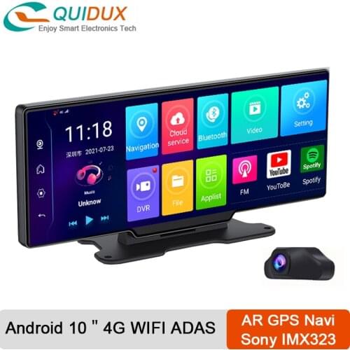 GPS Navigation Parking Monitor Car DVR 10'' Android 8.1 Dashboard Rear Camera ADAS 4G Wifi Auto Dashcam Video Recorder Remote