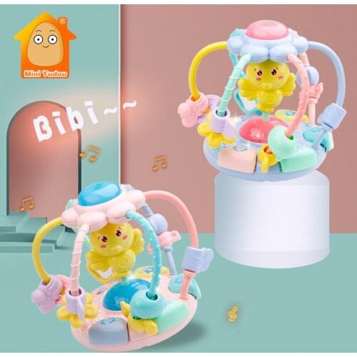0-12 Months Baby Musical Instrument Toy Colorful Electric Beads Maze Ball Infant Plastic Cute Rattle Toys For Children