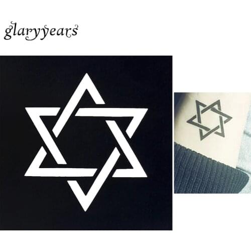 1 PC 2019 Body Art Airbrush Paint Waterproof Tattoo Stencil Hexagram Small Henna Indian Tattoo Sticker Stencil Ethnic Symbol G15
