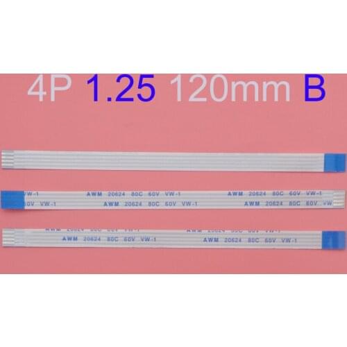 10pcs 4 pin Flat Switch Ribbon 4p Flex Cable Power Button 4pin 1.25mm pitch reverse Length 12cm AWM 20624 80C 60V VW-1