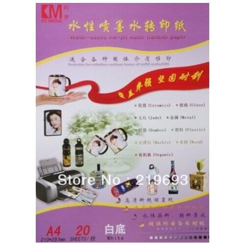 200 pieces/lot A4 size White Water-based Ink-jet Water Transfer Paper,Water Slide Decal Paper,Melamine Transfer printing paper