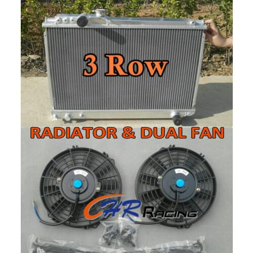 3 Rows Aluminum Radiator for Toyota Supra Soarer MK3 7M-GTE + 2 Fans 1986-1992