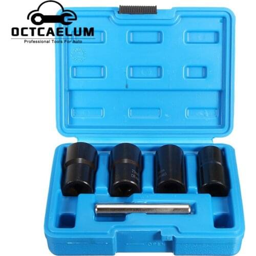 5Pcs Twist Socket Set 1/2” Drive Locking Wheel Nut Bolt Stud Extractor Removers 17 19 21 22mm AT2345