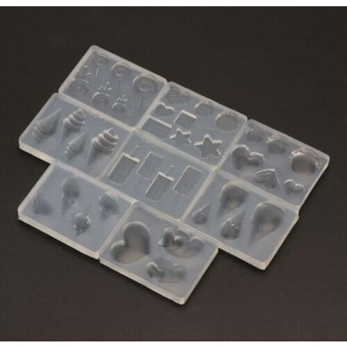 8Pcs Food 3D Acrylic Mold Kit Nail Art Ice Cream Biscuit Resin Mold Jewelry Tool MXME