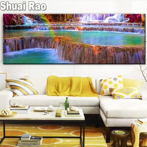 Diamond Embroidery Landscape lake Large,Diamond Mosaic,Diamond Pattern,Diamond painting Full square Waterfall landscape
