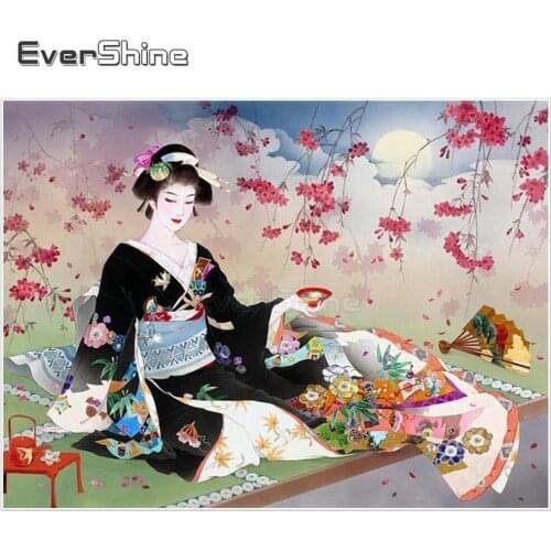 EverShine Japanese Diamond Painting DIY Full Round Diamond Embroidery Portrait pictures of rhinestones Diamond Mosaic Classical
