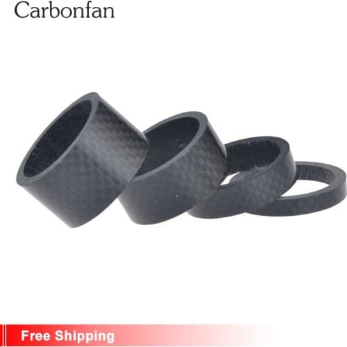 Carbonfan Cycling Accessories 4 Pieces Carbon Bike Stem Spacer 5/10/15/20 mm Washer Headset Bicycle Spacer Kit for Bike Fix Refi