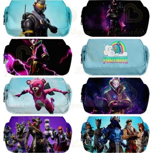 Fortnite Pencil Case Children Fortress Night Large Capacity Pencil Bag Student Cartoon Printed Waterproof Stationery Pen Bag
