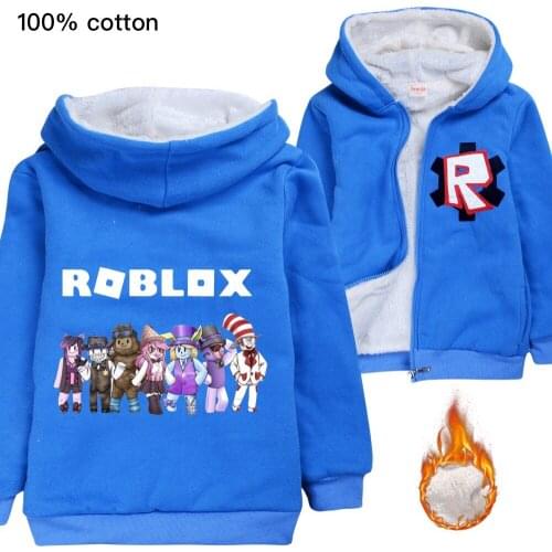 Childrens winter clothing Robloxing cartoon pattern warm down jacket Christmas gifts for boys and girls Cute sweater hoodies