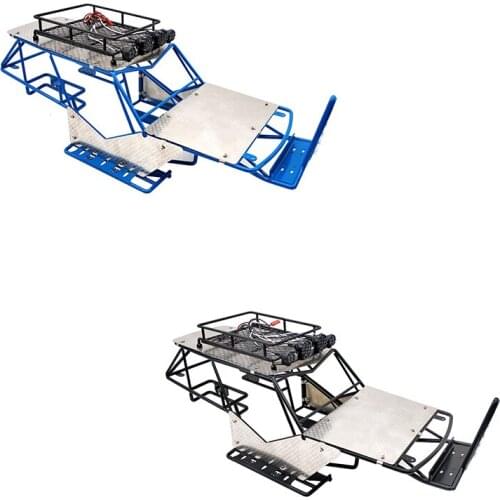 For 1/10 Scale RC Axial Wraith Metal Roll Cage Frame Body with Roof Rack and Metal Sheets Side Step