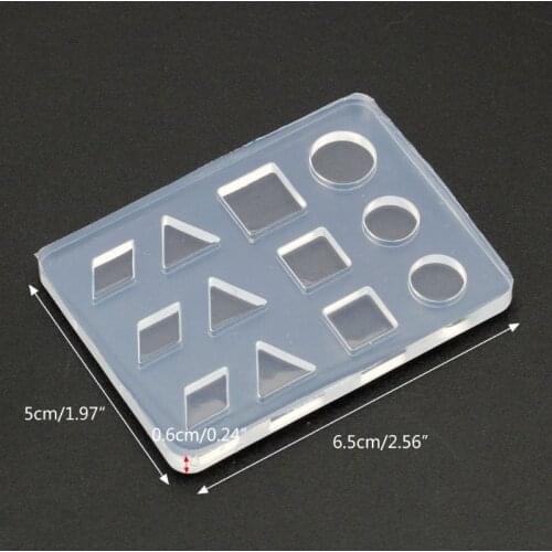 Geometric Round Square DIY Stud Earrings Silicone Resin Mold Jewelry Making Tool B95F