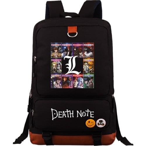 New Anime Death Note Prints Boys Girls School Book Bags Women Bagpack Teenagers Canvas Men Laptop Travel Backpack