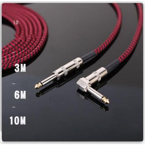 Debbie Electric Guitar Cable 6.35mm Straight to Right Angle Plug Guitarra Audio Cable Musical Instrument Parts Accessories GT-L3
