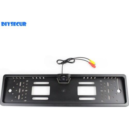 DIYSECUR Waterproof European Car License Plate Frame Rear View Backup Camera Car Camera + Free Video Cable