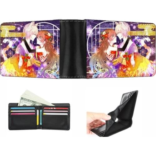 Anime kamisama love wallet Men women short wallet teenagers Card Holder PU Short Zero Wallet student Coin Purse