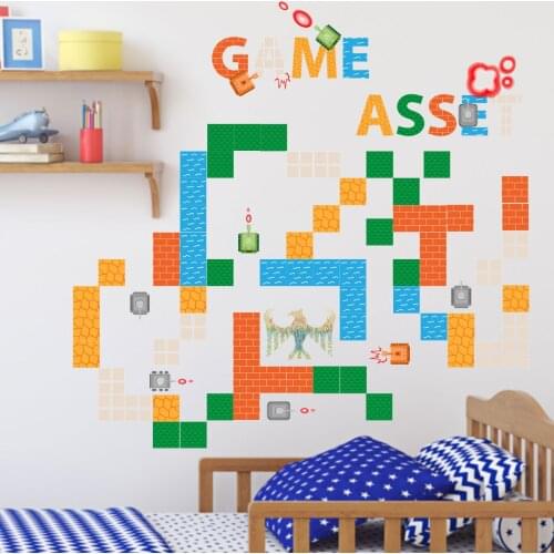 Creative Wall Stickers Kids Room Nursery Wall Decoration Living Room Bedroom Decor Square Game Vinyl Floor Stickers home decor