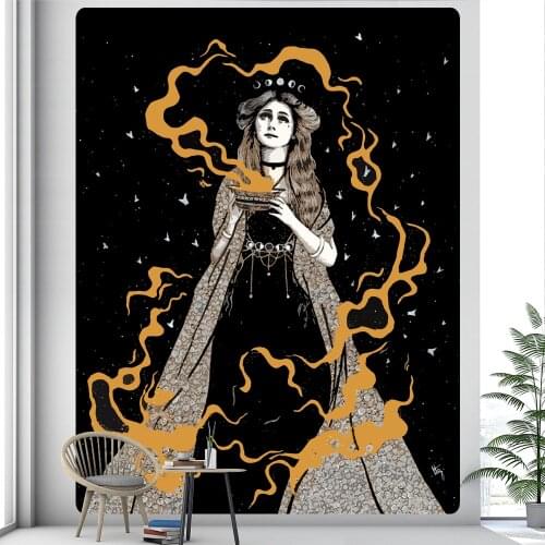 March goddess girl home decoration art tapestry bohemian decoration yoga mat hippie psychedelic scene sheets