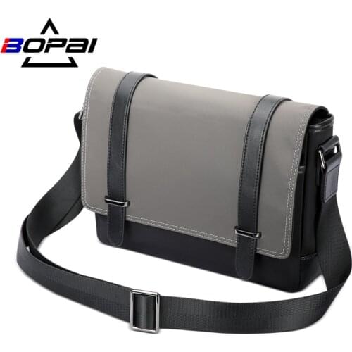 BOPAI 2020 New Men Casual Shoulder Bag Large Capacity Messenger Handbag Fashion Waterproof Male Tote Satchel High Quality