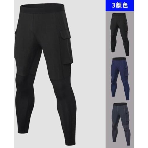 Men Sweatpants with Pocket Elastic Quickly Dry Legging Tights Male Running Jogger Fitness Gym Workout Pant Sportswear