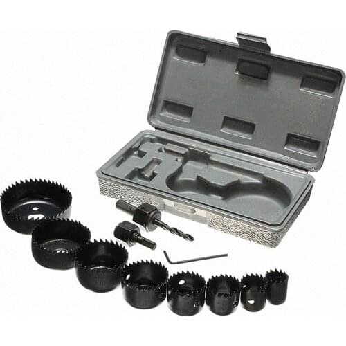 11Pcs DIY Hole Saw Bit Cutting Set Kit 19-64mm Wood Sheet Metal Alloys Circular Round Case Drill Bits Wood Metal Sheet Alloys