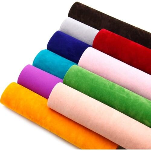 Solid Color Grain Velvet Flocked Fabric Set Double Sided Soft 20*33cm for DIY Handmade Hair Bows Earrings Clothes Patches