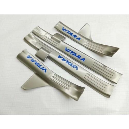 4 Pcs / set Stainless Steel Door Sill For Suzuki Vitara 2015 2016 Door Slipper Plate Car Accessories Car-Styling