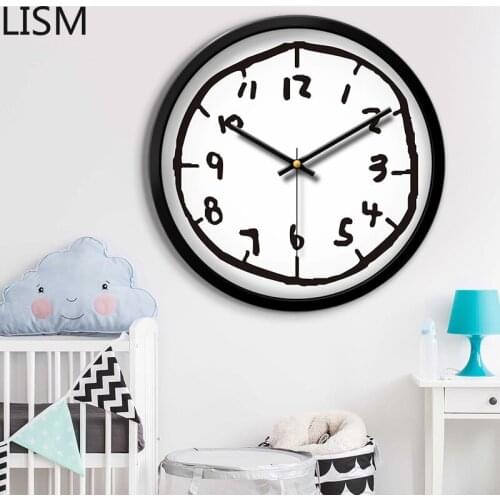 Wall Clock Kids Colorful Cute Silent Fashion Bedroom Creative Clock Shabby Chic Light Luxury Clock Wall Decorations Living Room