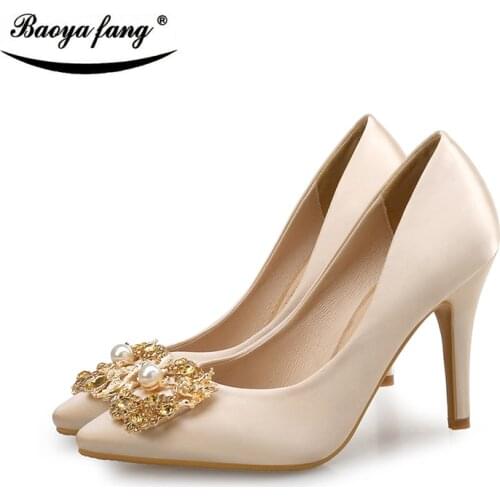 New arrival Sexy ladied Party dress shoes womens wedding shoes Bride shallow mouth fashion shoes Antiskid sole high quality Pump