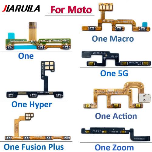 Repair Replace New For Moto One Zoom Power On Off Volume Side Button Key Flex Cable Replacement Parts