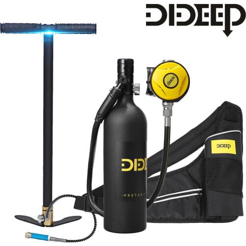 DIDEEP X4000Pro 1L Scuba Diving Tank Set Mini Oxygen Cylinder Respirator Air Tank Hand Pump for Snorkeling Diving Equipment