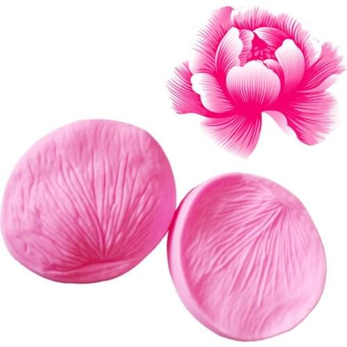 3D Peony Flower Petals Embossed Silicone Mold Relief Fondant Cake Decorating Tools Chocolate Gumpaste Candy Clay Moulds