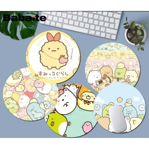 Babaite Custom Skin Cartoon Sumikko Gurashi High Speed New round Mousepad gaming Mousepad Rug For PC Laptop Notebook