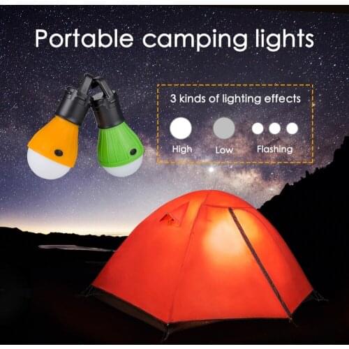 Outdoor Mini Portable Waterproof Lantern Tent Light LED Bulb Emergency Lamp Hanging Hook Flashlight For Camping 4 Colors 3*AAA