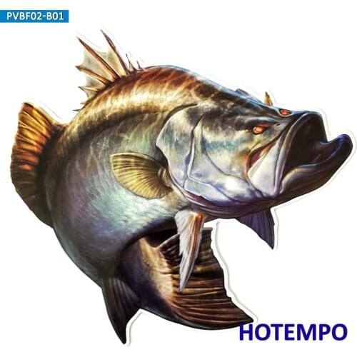 20cm 7.87inch Big Size Golden Fish Largemouth Bass Perch Stickers for Laptop Luggage Skateboard Car Fishing Box Bucket Stickers