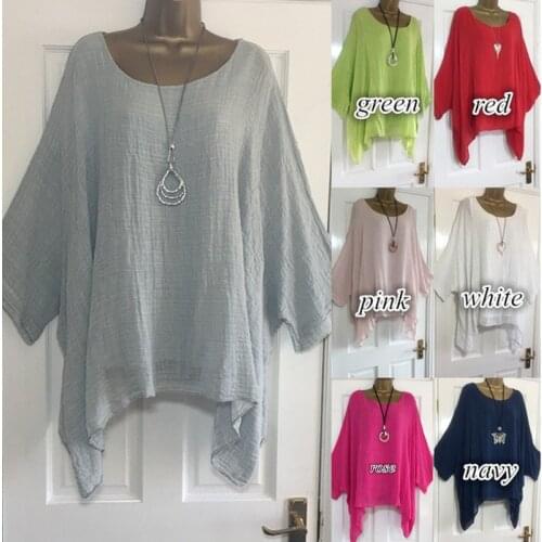 Summer Women T-shirt 2021 Mid-Long Sleeve Top Loose Casual Bat Tshirt Round Neck Nine-quarter Sleeves Pullover Plus Size 5xl