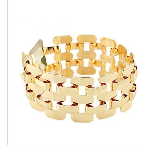 Gold Silver Color Zinc Alloy Hollow Out Punk Bracelet And Bangles Fashion Jewelry Men And Women