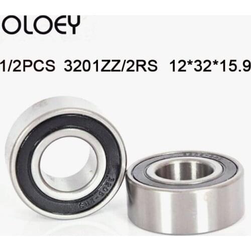 1/2PCS 3201ZZ 2RS 12*32*15.9mm Double Row Angular Contact Ball Bearings Corrosion Resistance And High Precision