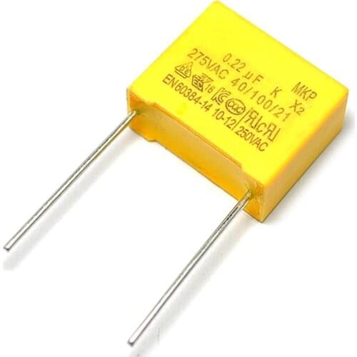 10PCS/LOT 275VAC capacitor X2 series 0.22uF 220nF 224K 15mm Polypropylene film capacitor